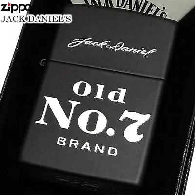 ZIPPO Oil Lighter Jack Daniels Matte Black Old No 7 Regular Case Japan • £109.96
