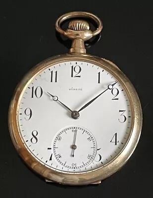 Antique Movado Sutete  Pocket Watch Grand Prix Bruxelles 1910  / Montre Gousset • $289.28