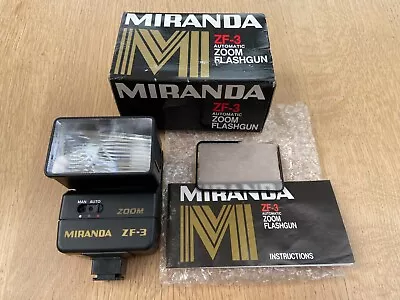 Miranda ZF-3 Automatic Zoom Flashgun & Manual Boxed - WORKING • £3.50