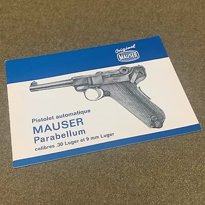 Vintage Original Mauser Parabellum Pistolet Luger Manual (German) | NOS | Mint • $16