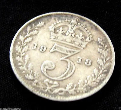 £0.15 • Buy SOLID SILVER 3d 1918 Old Antique Coin The Year World War I End Germans Ve Day II