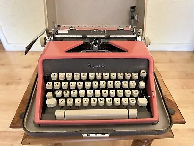 Vintage Olympia Pink Typewriter With Case • £45