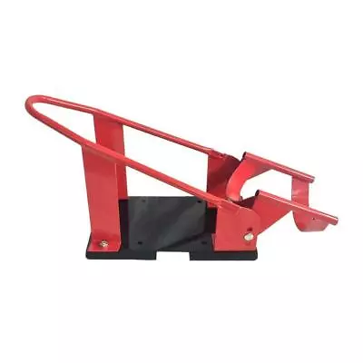 Red Motorcycle Wheel Chock Transport Bike Stand Trailer Front Tire Lift Locked • $52.08