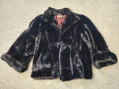 VINTAGE Di Costa Faux Fur Short Jacket Coat Made In England Tissavel From France • $39.68