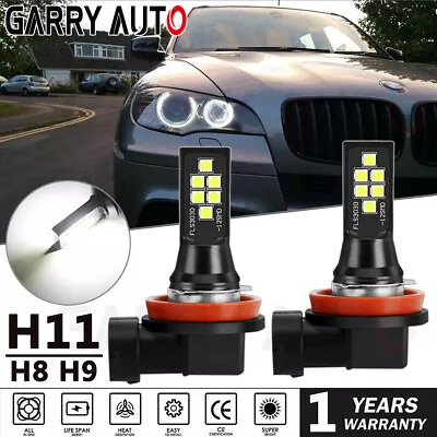 2pcs 60W H8 Angel Eyes LED Halo Ring Light Bulbs 6000K White For BMW E90 E91 E92 • $9.91