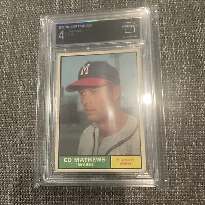 1961 Topps ED MATHEWS Vintage Baseball Card #120 Rare Graded 4 Arena Club • $1