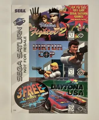 Virtua Fighter 2 Virtua Cop Daytona USA (Sega Saturn 3 Free Games) New Sealed • $99.95