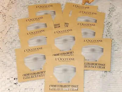 L'OCCITANE Ultra Rich Face Cream 10 Sample Packets (15 Ml Total) NEW • $12.99