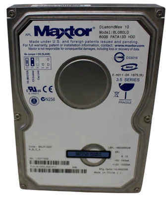 £14.99 • Buy Maxtor DiamondMax 10 6L080L0 80GB 3.5  IDE Hard Drive Price Inc VAT