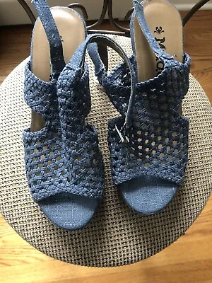 Mudd Festival Denim Wedges Platform Sandal Shoes Open Toes Sz.8M • $8