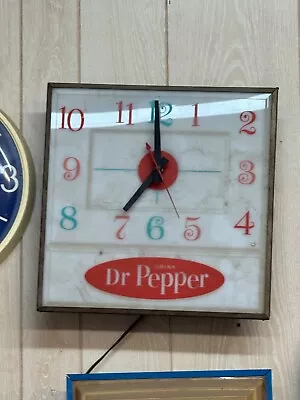 RARE! VINTAGE ORIGINAL 1970s PAM BUBBLE LIGHT WALL CLOCK Drink Dr Pepper • $750