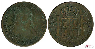 Spain - Carlos IV 4 Reales 1808 FJ Santiago Laton-Oxidaciones/Interesan • $38.66