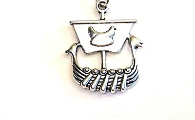 Viking Ship Long Boat Pendant Charm Celtic Knot Valknut Norse Rune Celt Longship • $6.30