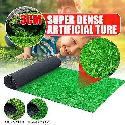 £9.99 • Buy 2M Artificial Grass Garden Turf Offcut Roll End Realistic Lawn Fake Mat  
