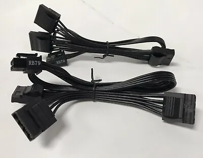 Lot Of 2 NZXT 6 Pin PCI-E To 3x Molex 4 Pin Female Modular Power Supply Cables • $19.91