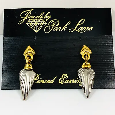 Vintage Jewels By PARK LANE Silver & Gold Tone Drop Dangle Pierced Earrings NOS • $19.99