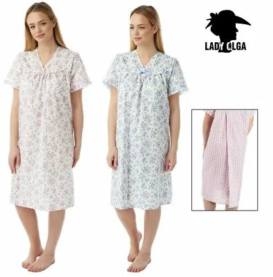 £15.99 • Buy Ladies Incontinence Open Back Hospital Foral Nightdress  Nightie By Lady Olga
