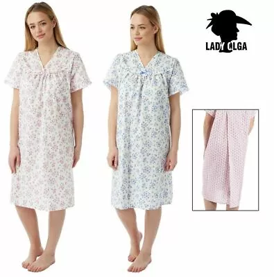£16.99 • Buy Ladies Incontinence Open Back Hospital Foral Nightdress  Nightie By Lady Olga