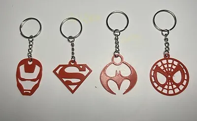 Superhero Keychain 4 Pack Ironman Superman Spiderman Batman Stocking Stuffer • £8.31