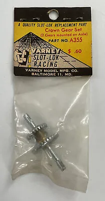 VARNEY Slot Lok Racing Crown Gear Set / 2 Gears On Axle A355 - NOS New Old Stock • $14.95