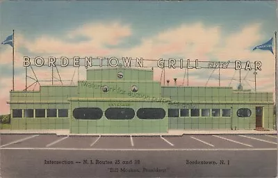 Bordentown NJ: 1949 Bordentown Grill & Bar - Vintage New Jersey Postcard • $13.79