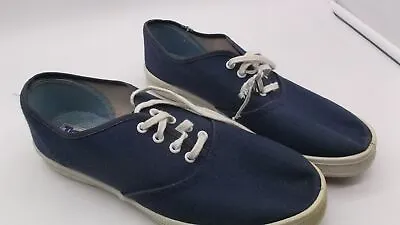 Vintage NOS Trax Shoes Sneakers Made In USA Size 5 Navy Blue Theater Prop • $34.99