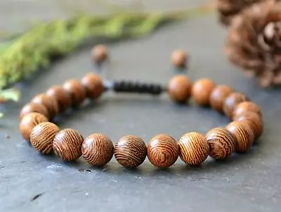 Handmade Wooden Beaded Bracelet Men Jewelry Yoga Gifts Wrist Gift Hippie Boho • $6.99