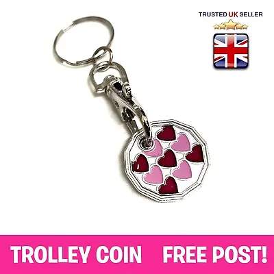£1.89 • Buy PINK HEART Love Mum Shop Trolley £1 Pound Coin Token Locker Fob Keyring Keychain