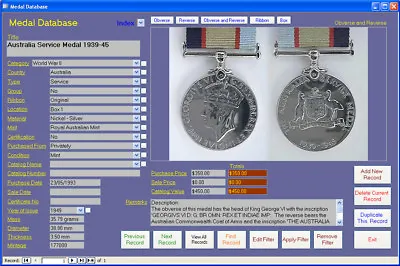 Medal Collection Image Database Software CDROM For Windows • £17.94