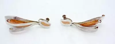 Vintage Taxco Mexico Mexican Sterling Silver Copper Long Dangle Earrings 25666 • $83