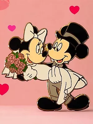 Disney Bride & Groom Mickey & Minnie Mouse Valentine 2005 Official Pin Trading  • $16.99