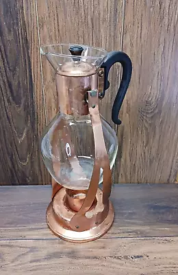 Copper Craft Guild Copper And Glass Tilting Coffee Carafe With Warming Stand • $32.50