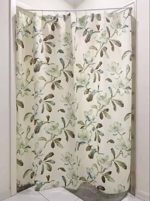 Beautiful Magnolia Flower Ivory Button Hole Shower Curtain + Free 12 Hook Ring • $20.92