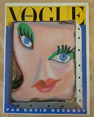 David Hockney Poster Vogue Paris Cover Art Portrait Woman Face Offset Lithograph • $46.99