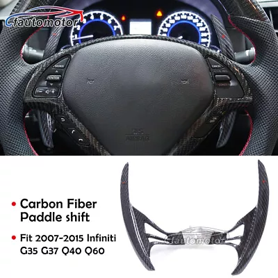 For 07-15 Infiniti G35 G37 Q40 Q60 Steering Wheel Carbon Fiber Paddle Shifters • $269