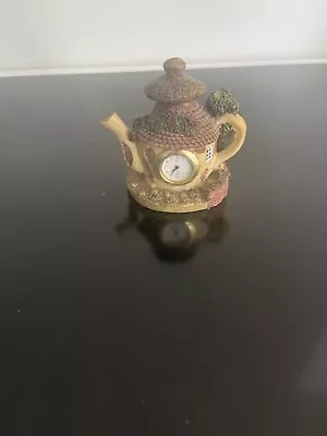 Miniature 3  Garden Cottage House Teapot Resin Quartz Clock St • $10.35