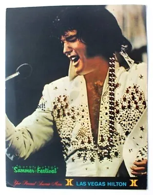 Vintage 1974 Elvis Presley Las Vegas Hilton Souvenir Menu - Summer Festival • $239.99
