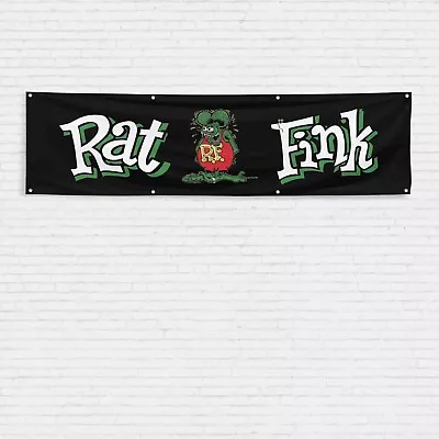 For Rat Fink Fans 2x8ft Flag Matco Cloth Hot Rod Ford Chevy Mustang Mopar Banner • $17.99