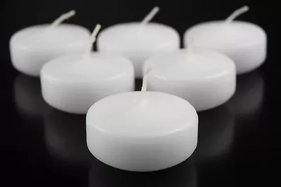 50 Big Wide 8cm Floating White Candle 5+ Hour Wedding Party Birthday Pool Bowl  • $129.50