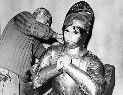 Actress Yvonne Monlaur Being Helped Costume Suit Armor Set Film 'To - Old Photo • $9