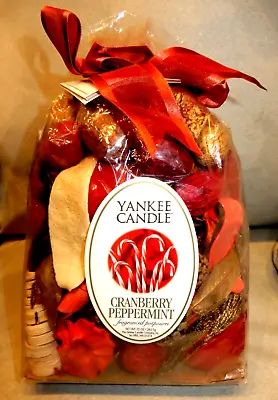 YANKEE CANDLE Dry Potpourri CRANBERRY PEPPERMINT SCENT 10 Oz Bag CHRISTMAS New • £47.49