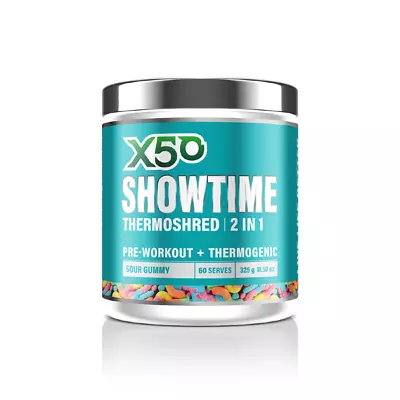 X50 - SHOWTIME 2 In 1 Thermoshred Fat Burner (50 Servings) • $68