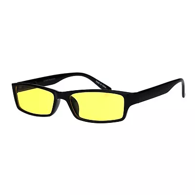 Mens Hippie Pimp Color Lens Narrow Rectangular Black Frame Sunglasses • $9.95