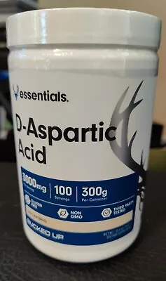BUCKED UP Essentials D-Aspartic Acid DAA 10.6 Oz (300 G) SEALED-100 3g Servings • $24.95