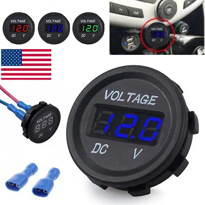 12/24V LED Digital Voltmeter Car Marine Motorcycle Voltage Meter Battery Gauge • $3.98