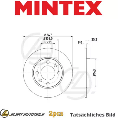 2x THE BRAKE DISC FOR PEUGEOT CITROËN 106 II 1 NFW NFY NFZ NFX 106 MK II 1 • $105.98