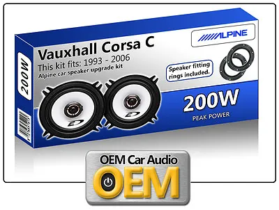 Vauxhall Corsa Rear Speakers Alpine Car Speaker Kit With Speaker Adapters Rings • £58.99