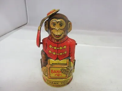 Vintage Tin J Chein Monkey Mechanical Savings Bank  558-g • $65