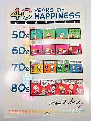 Vintage Peanuts Comic Strip 40 Years Of Happiness Hallmark Poster Snoopy Charlie • $24.84