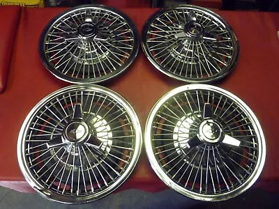 Vintage 1964-67 Chevy Nova Impala Ss Three Bar Wire Spinner Hubcaps Wheel Covers • $400